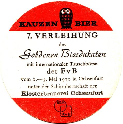 ochsenfurt w-by kauz kloster 2b (rund190-fvb tauschbrse 1970-schwarzrot)